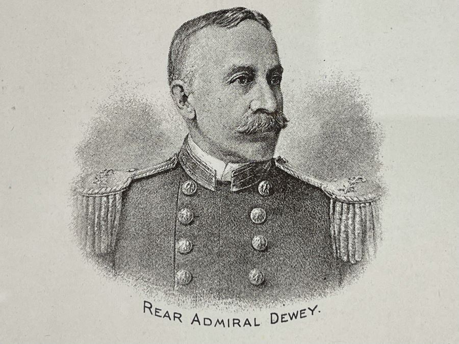 The Battle Of Manila Fought By Rear Admiral Dewey Lithograph Framed In Excellent Condition Copyright 1898 By Muller, Luchsinger & Co New York 19 X 16 [Photo 14]
