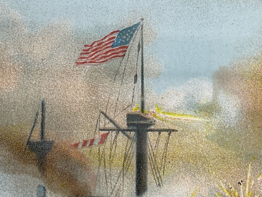 The Battle Of Manila Fought By Rear Admiral Dewey Lithograph Framed In Excellent Condition Copyright 1898 By Muller, Luchsinger & Co New York 19 X 16 [Photo 12]