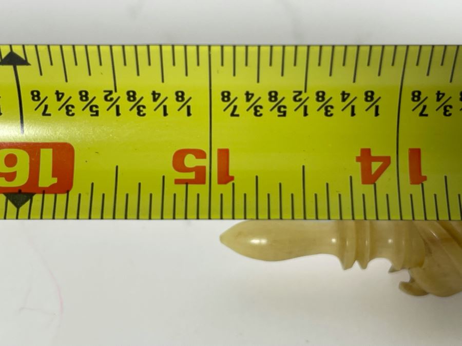 Antique German Carved Horn Painted Porcelain Hunter’s Pipe 15L [Photo 12]