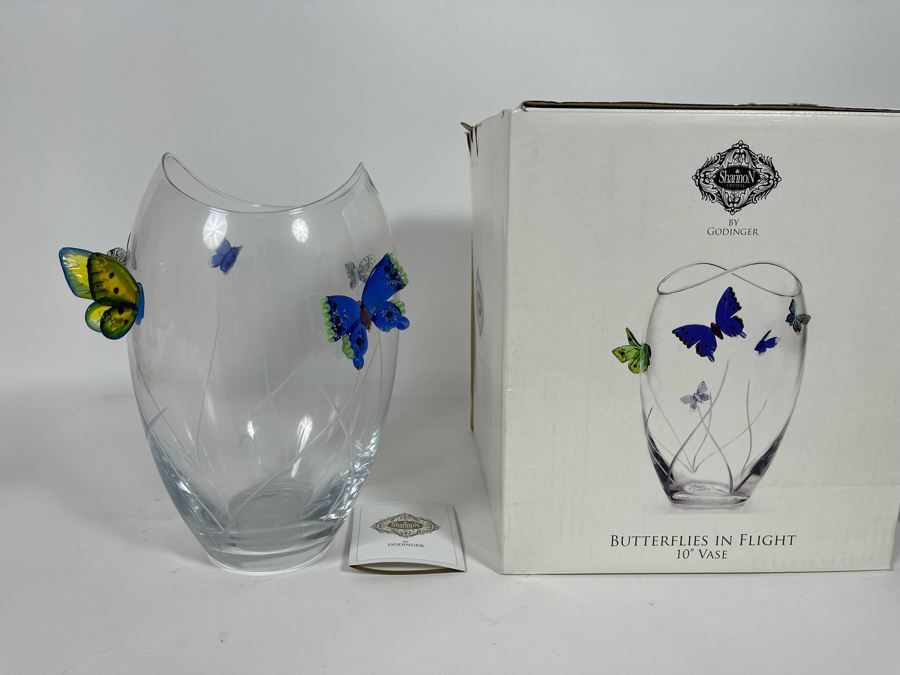 New Butterflies In Flight Vase By Shannon Crystal Godinger [Photo 2]