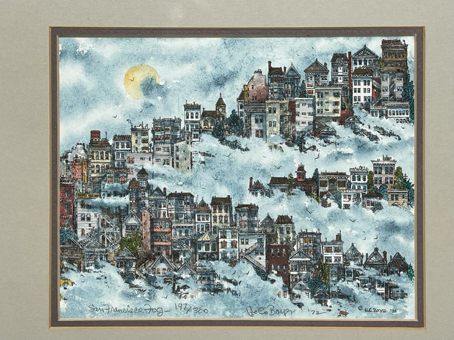 Limited Edition 1972 Print Titled “San Francisco Fog” By G. C. Bayz Framed Print Is 10 X 8 [Photo 4]