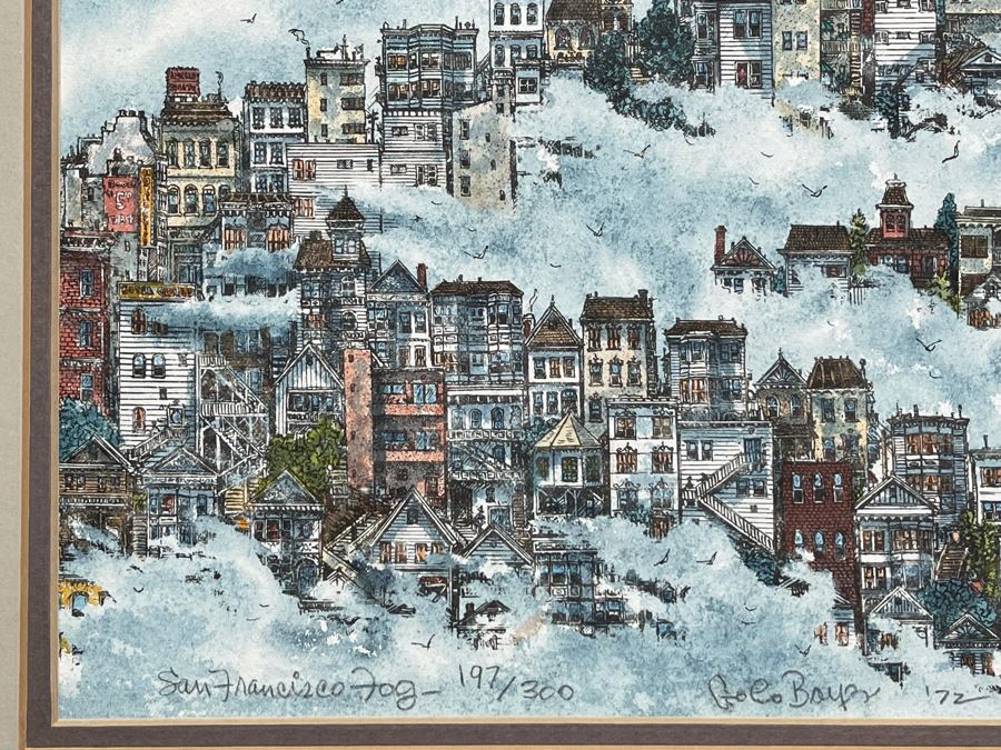 Limited Edition 1972 Print Titled “San Francisco Fog” By G. C. Bayz Framed Print Is 10 X 8 [Photo 7]