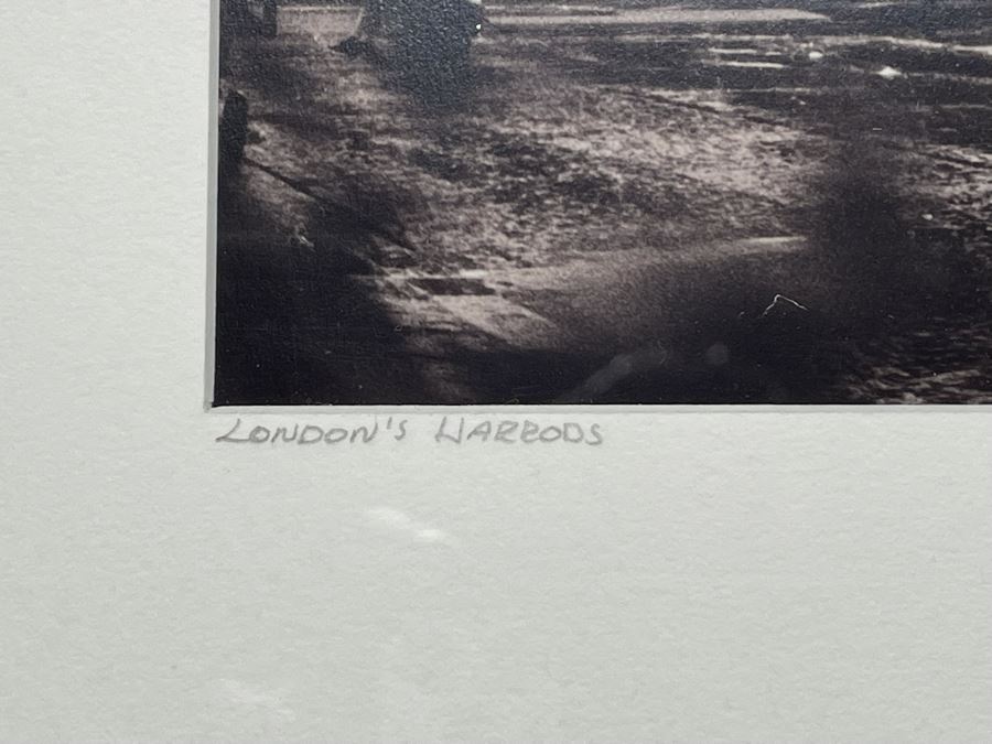 Signed B&W Photograph Titled “London’s Harrods” By Young Le Blanc Frame Measures 14 X 16 [Photo 6]