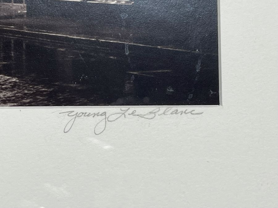 Signed B&W Photograph Titled “London’s Harrods” By Young Le Blanc Frame Measures 14 X 16 [Photo 5]