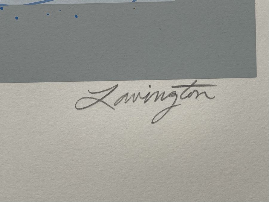 Limited Edition David Lavington (1951-1995) Serigraph Hand Signed Titled “Wave III” 39.5W  X 25.5H Retails $1,000 [Photo 8]