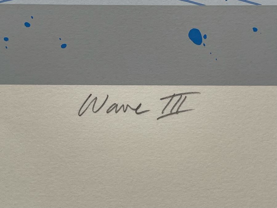 Limited Edition David Lavington (1951-1995) Serigraph Hand Signed Titled “Wave III” 39.5W  X 25.5H Retails $1,000 [Photo 9]