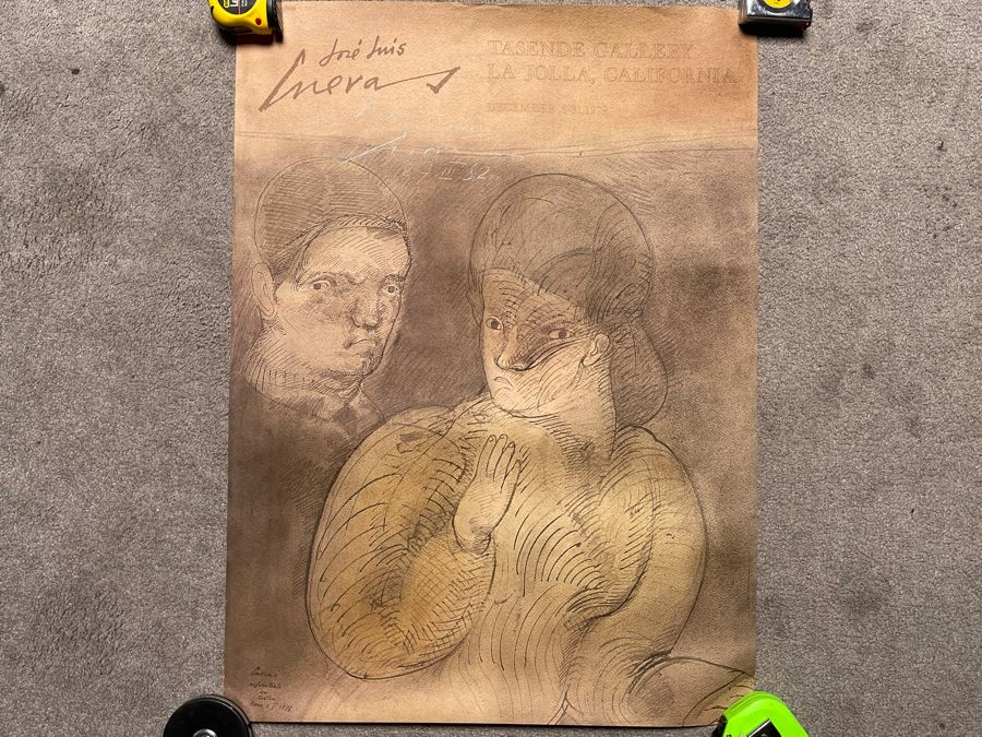 Hand-signed Jose Luis Cuevas (1934-2017, Mexico) 1979 Tasende Gallery La Jolla, CA Poster 24 X 32 [Photo 3]