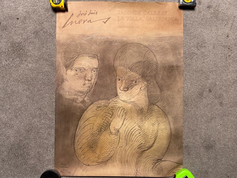 Hand-signed Jose Luis Cuevas (1934-2017, Mexico) 1979 Tasende Gallery La Jolla, CA Poster 24 X 32 [Photo 2]