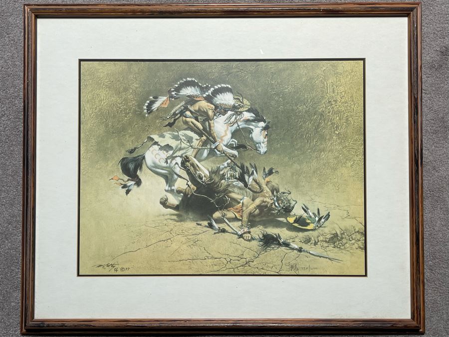 1977 Frank McCarthy Limited Edition Print Titled “The Coup” Framed 21 X 16 [Photo 2]