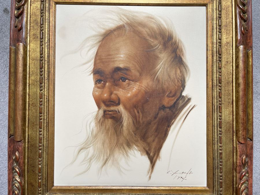 Original Chotai Yonaha (1933-2008) Japanese Painting (Okinawa, Japan) Nicely Framed Vintage 1974 20 X 24 [Photo 5]