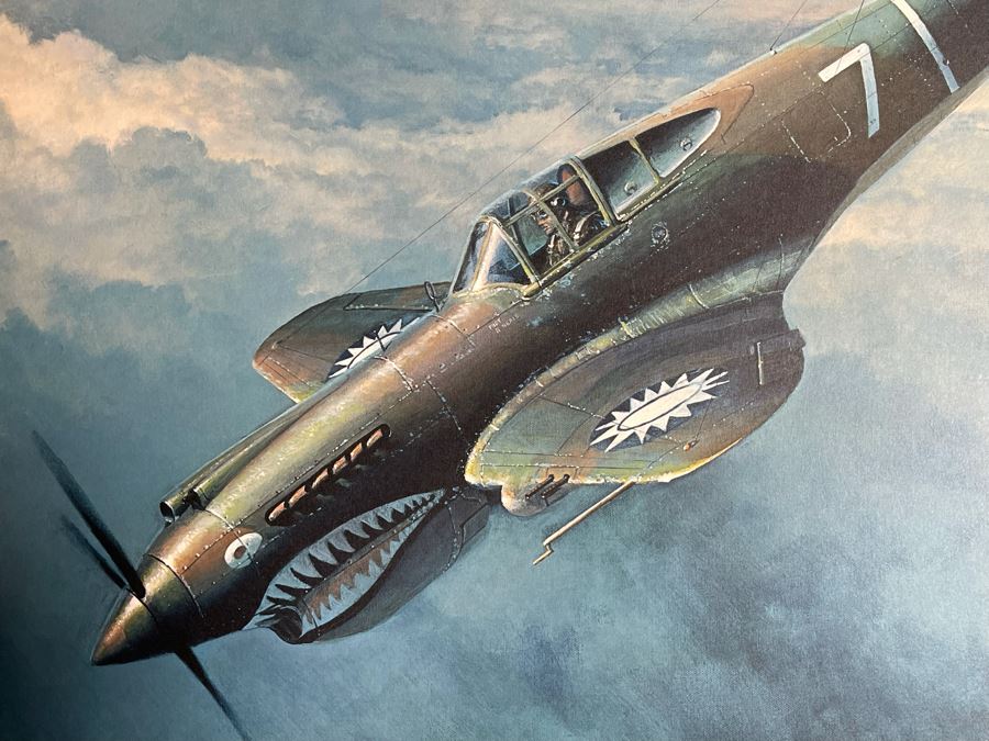 William S. Phillips Limited Edition Framed Lithograph Titled 'Next Time Get 'Em All' 1941 P-49Bs Dive To Attack Japanese Bombers Signed By Willam S. Phillips And Ten Flying Tigers Incl Robert H. Neale, Charles R. Bond, John R. Rossi 23 X 32 - See Photos [Photo 7]