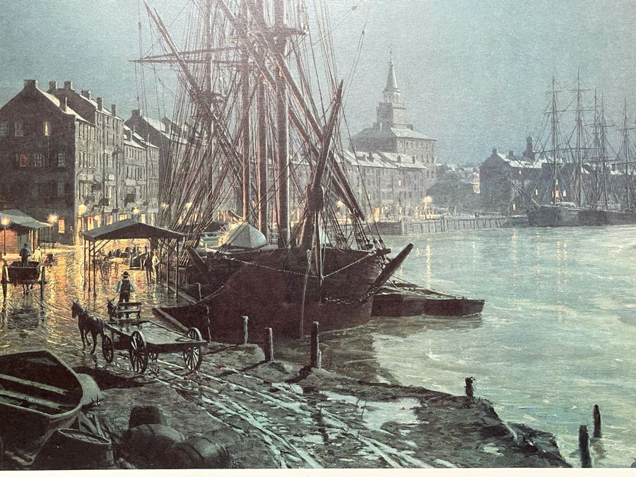 John Stobart Limited Edition Print Titled “Savannah - Moonlight Over The Savannah River In 1850” Signed By Artist 33 X 22 [Photo 7]