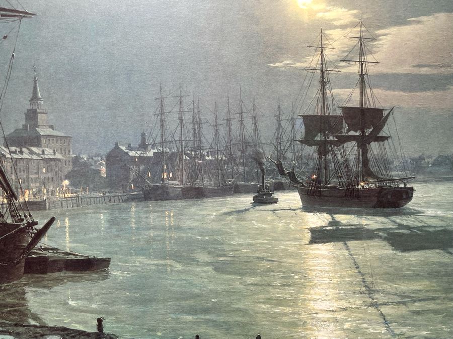 John Stobart Limited Edition Print Titled “Savannah - Moonlight Over The Savannah River In 1850” Signed By Artist 33 X 22 [Photo 8]