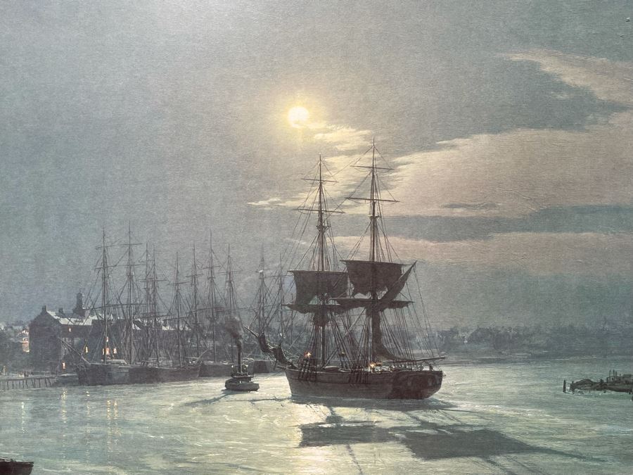 John Stobart Limited Edition Print Titled “Savannah - Moonlight Over The Savannah River In 1850” Signed By Artist 33 X 22 [Photo 10]