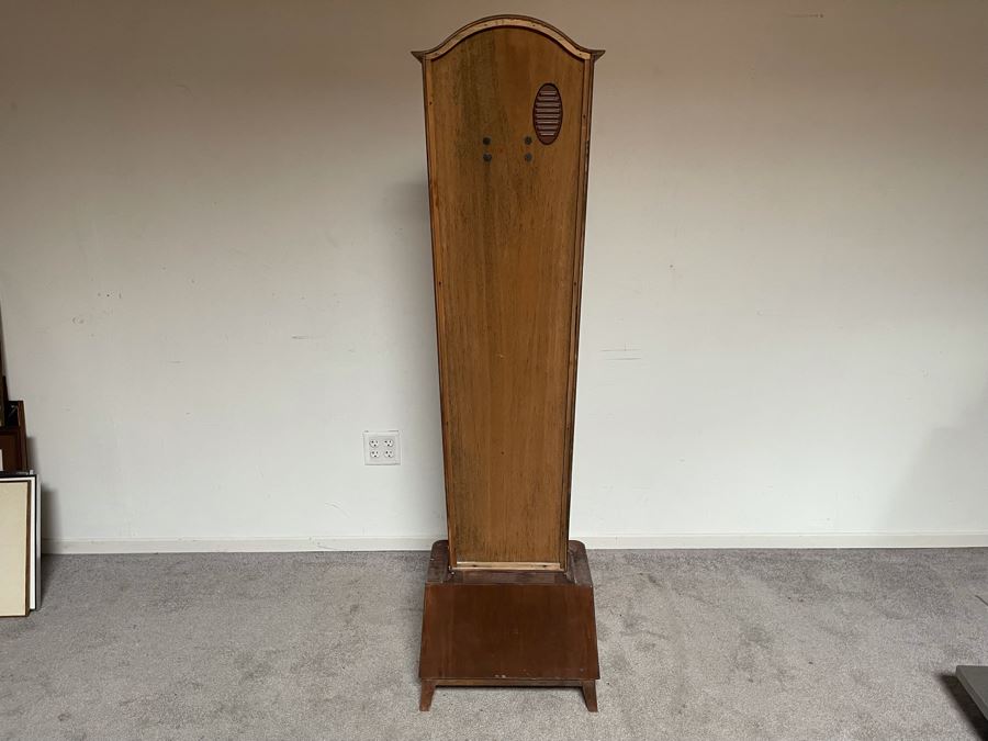 Mid-Century German Junghans Grandmother Clock Stained Oak 18W X 9.5D X 64H [Photo 15]