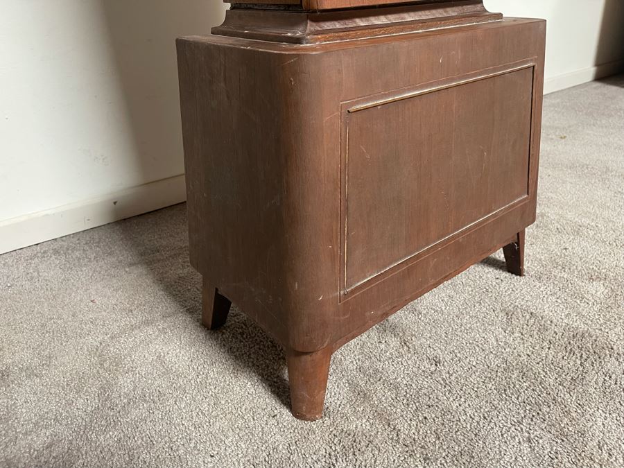 Mid-Century German Junghans Grandmother Clock Stained Oak 18W X 9.5D X 64H [Photo 14]