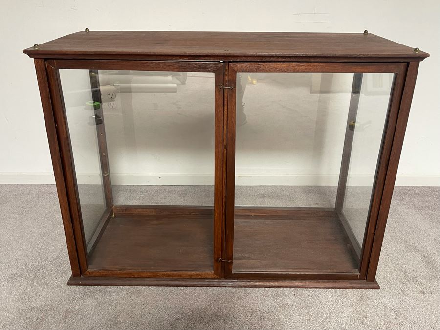 Oak Display Cabinet With Glass On All Sides (No Shelves) 36.5W X 16D X 27H [Photo 2]