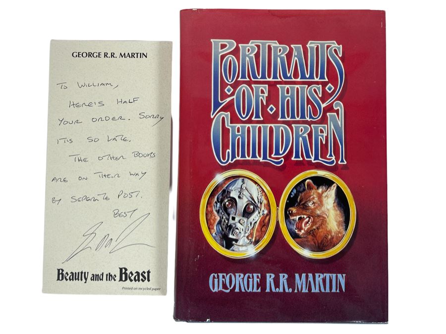 Signed First Edition Hardcover Book Portraits of His Children By George R. R. Martin With Handwritten	Note By George R. R. Martin [Photo 2]
