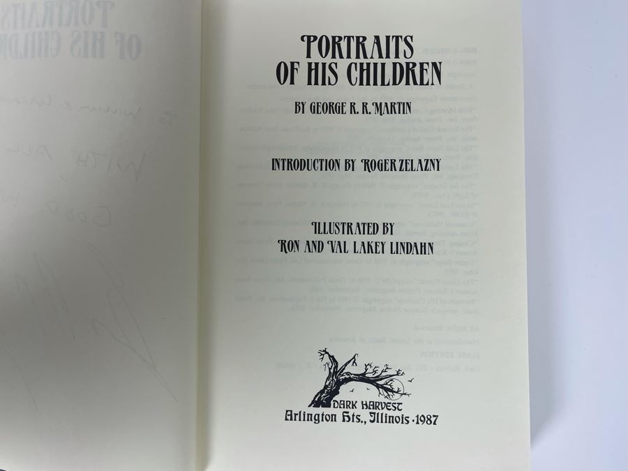 Signed First Edition Hardcover Book Portraits of His Children By George R. R. Martin With Handwritten	Note By George R. R. Martin [Photo 10]