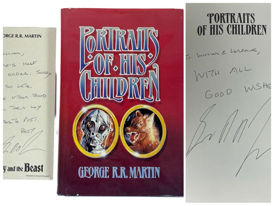 Signed First Edition Hardcover Book Portraits of His Children By George R. R. Martin With Handwritten	Note By George R. R. Martin [Photo 1]