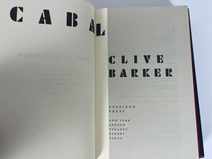Signed Limited Edition Hardcover Book With Slipcover Cabal By Clive Barker [Photo 7]