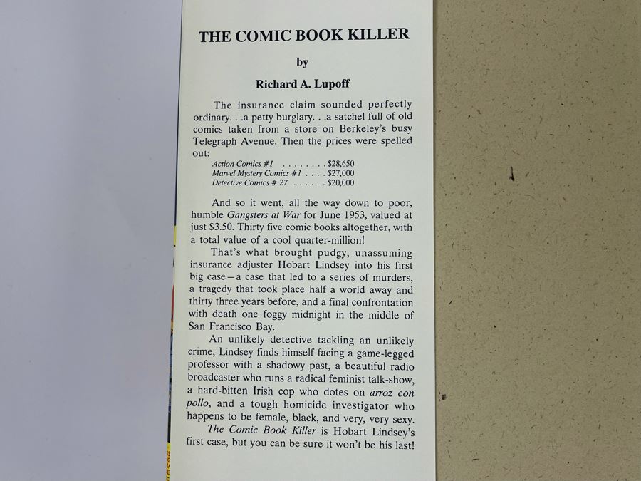 Signed Deluxe Limited First Edition Hardcover Book With Slipcover The Comic Book Killer Signed By Richard Lupoff, Joe Gores, Algis Budrys, Alex Schomburg, Trina Robbins, Steve Leialoha [Photo 5]