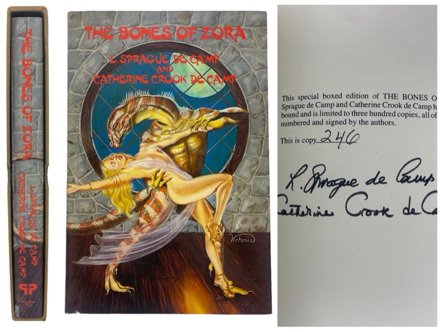 Signed Limited First Edition Hardcover Book With Slipcover The Bones Of Zora Signed By L. Sprague De Camp And Catherine Crook De Camp [Photo 1]
