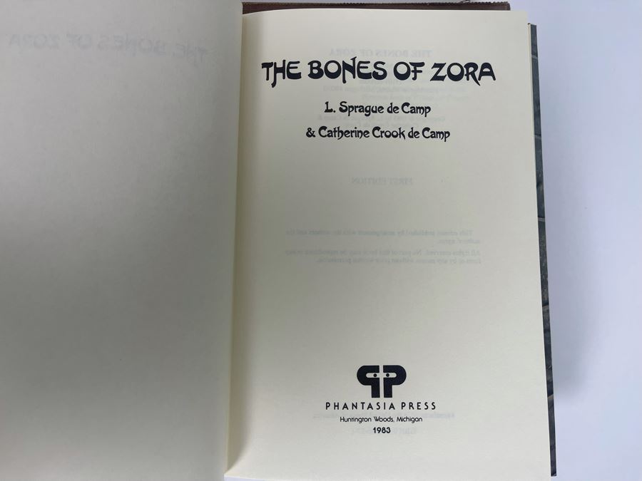 Signed Limited First Edition Hardcover Book With Slipcover The Bones Of Zora Signed By L. Sprague De Camp And Catherine Crook De Camp [Photo 8]