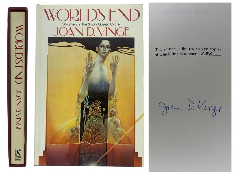 Signed Limited First Edition Hardcover Book With Slipcover World’s End Volume 2 In The Snow Queen Cycle By Joan D. Vinge [Photo 1]
