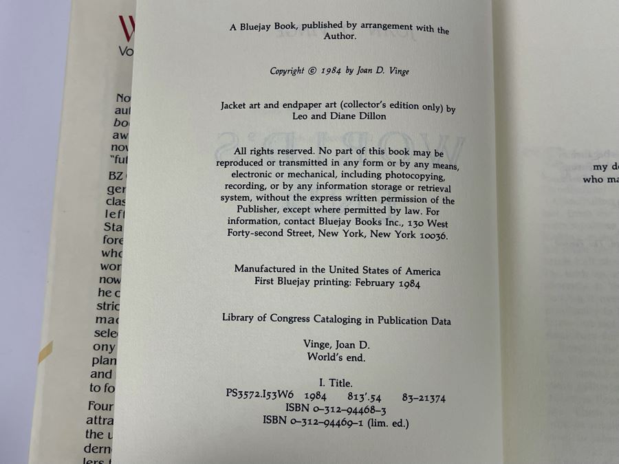 Signed Limited First Edition Hardcover Book With Slipcover World’s End Volume 2 In The Snow Queen Cycle By Joan D. Vinge [Photo 8]