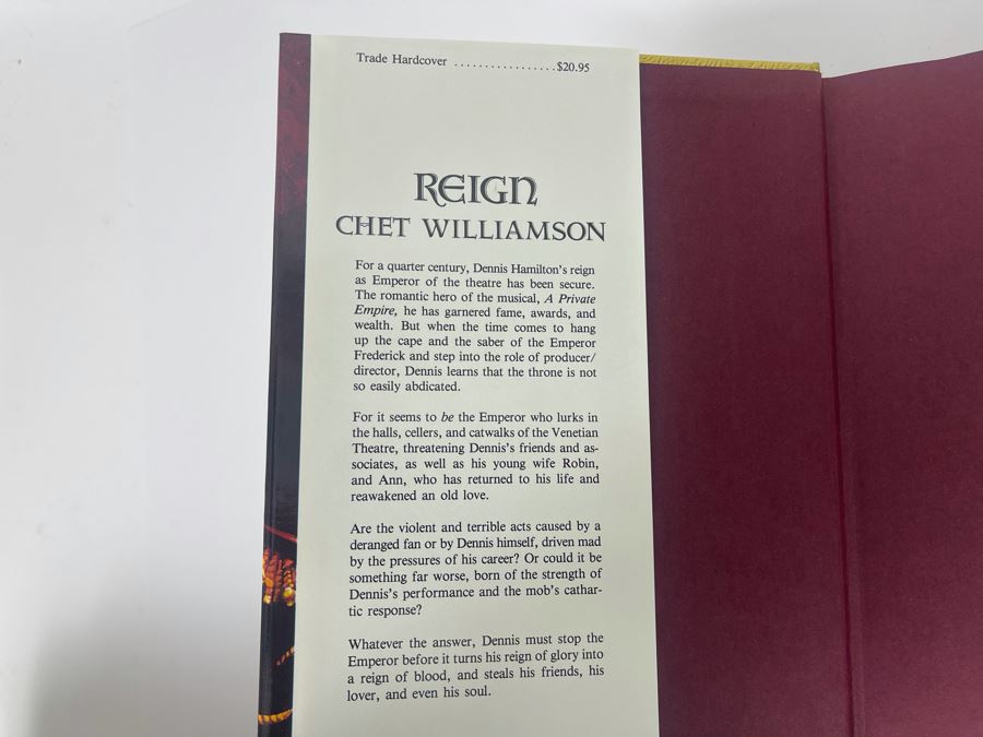 Signed Limited First Edition Hardcover Book With Slipcover Reign By Chet Williamson Signed By Chet Williamson, Laura Lakey And John Lakey [Photo 5]