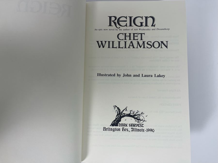 Signed Limited First Edition Hardcover Book With Slipcover Reign By Chet Williamson Signed By Chet Williamson, Laura Lakey And John Lakey [Photo 10]