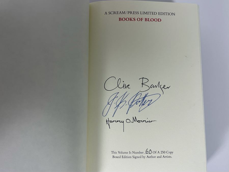 Signed Limited First Printing Hardcover Book With Slipcover Books Of Blood By Clive Barker [Photo 5]