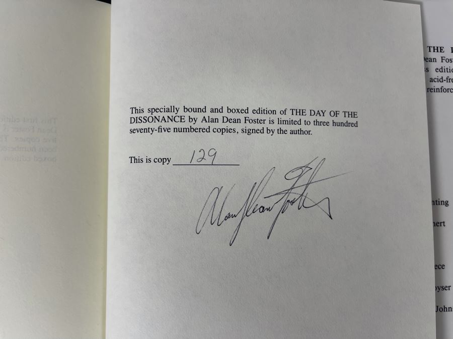 Signed Limited First Edition Hardcover Book With Slipcover The Day Of ...