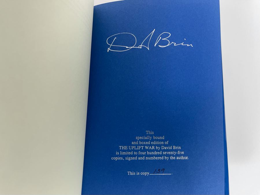 Signed Limited First Edition Hardcover Book With Slipcover The Uplift War By David Brin [Photo 11]