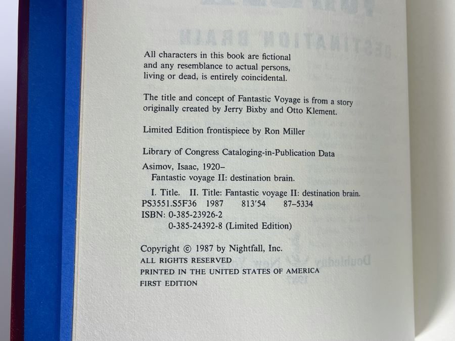 Signed Limited First Edition Hardcover Book With Slipcover Fantastic Voyage II: Destination Brain By Isaac Asimov [Photo 8]