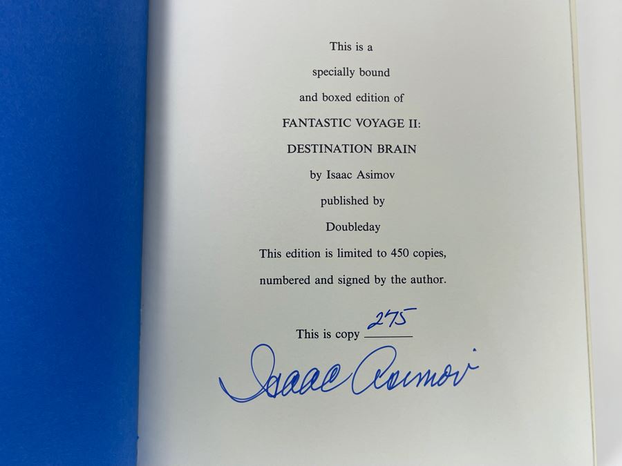 Signed Limited First Edition Hardcover Book With Slipcover Fantastic Voyage II: Destination Brain By Isaac Asimov [Photo 5]