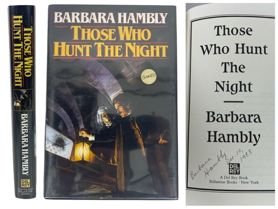Signed First Edition Hardcover Book Those Who Hunt The Night By Barbara Hambly [Photo 1]