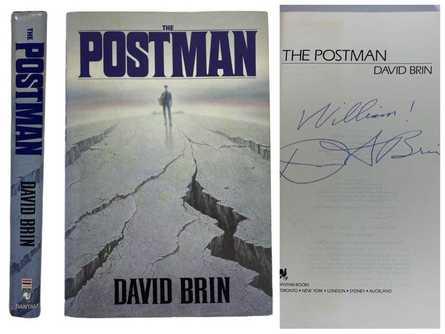 Signed First Edition Hardcover Book The Postman By David Brin [Photo 1]
