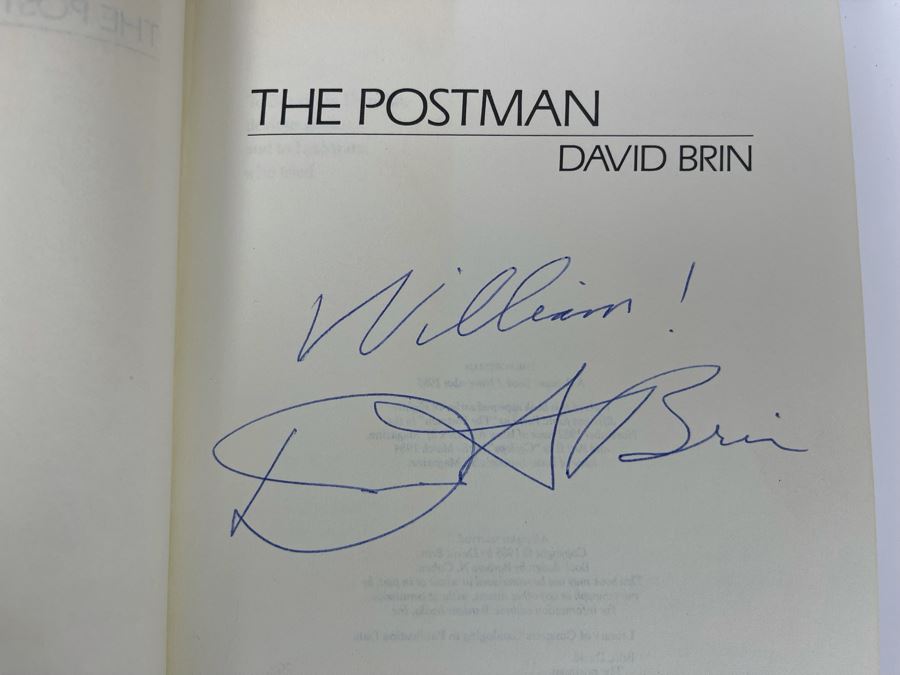 Signed First Edition Hardcover Book The Postman By David Brin [Photo 6]