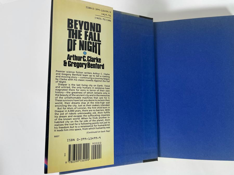 Signed First Edition Hardcover Book Beyond The Fall Of Night By Arthur C. Clarke & Gregory Benford Signed By Gregory Benford [Photo 4]