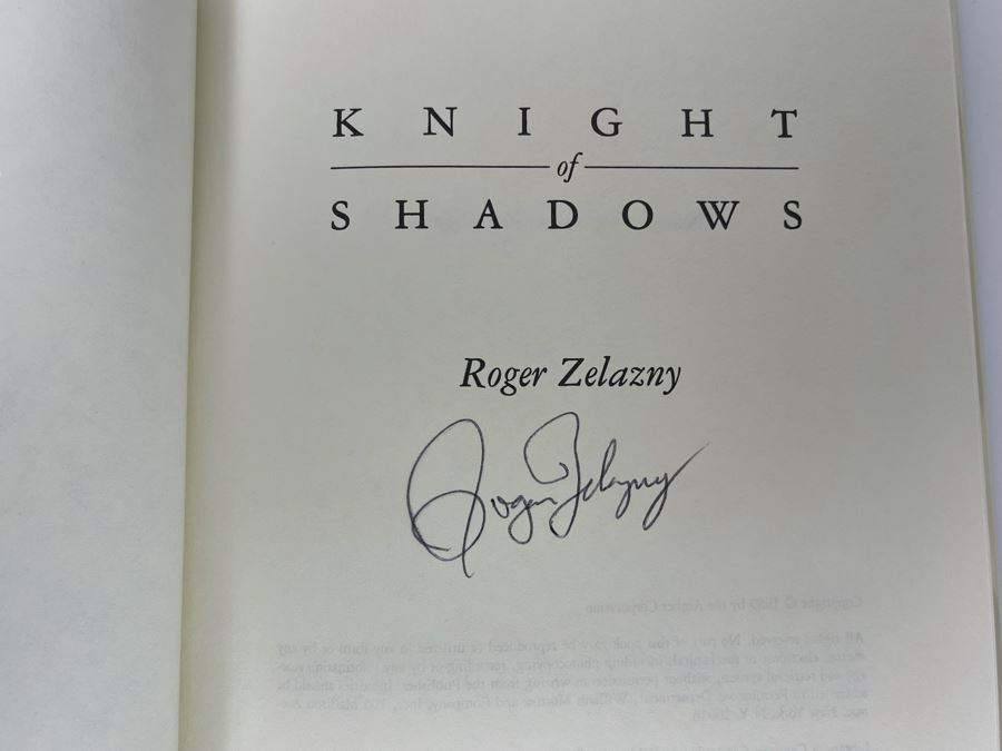 Signed First Edition Hardcover Book Knight Of Shadows By Roger Zelazny [Photo 6]