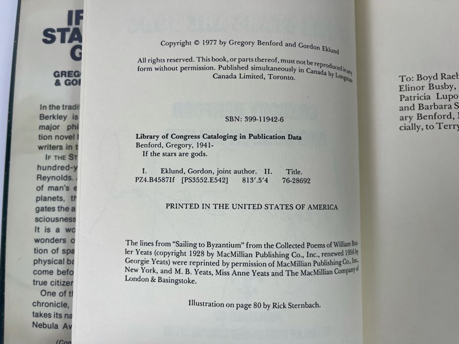 Signed First Edition Hardcover Book If The Stars Are Gods By Gregory Benford [Photo 7]