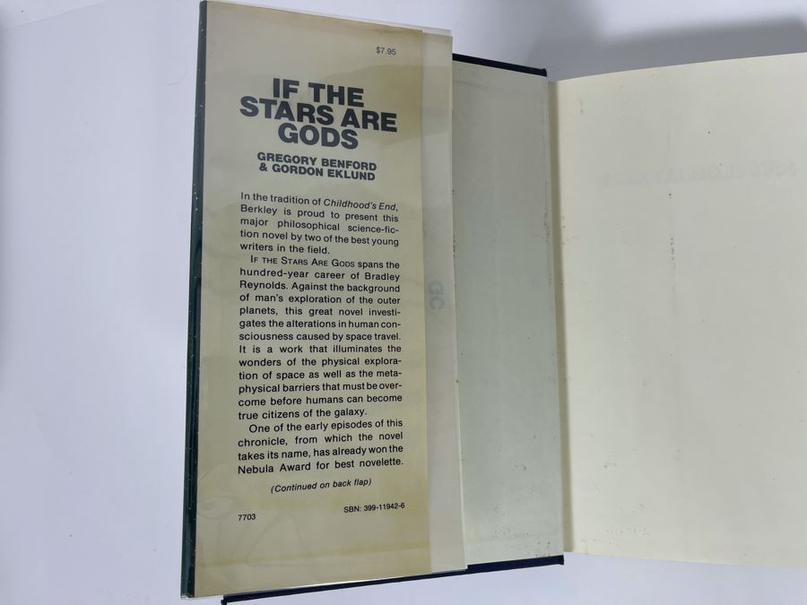 Signed First Edition Hardcover Book If The Stars Are Gods By Gregory Benford [Photo 4]