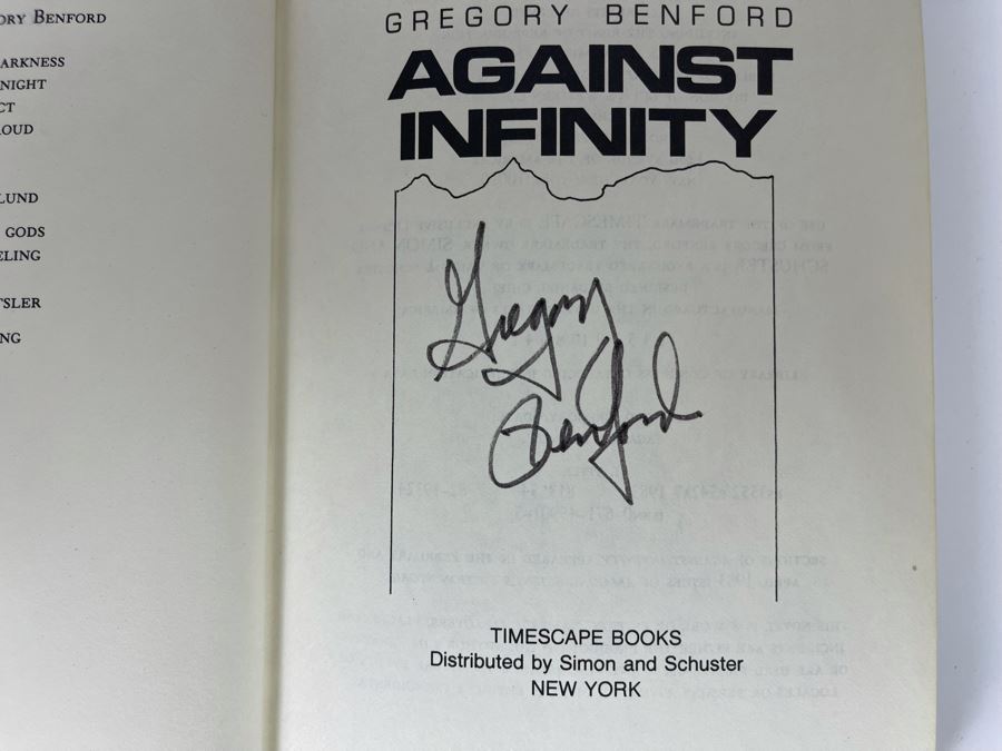 Signed First Edition Hardcover Book Against Infinity By Gregory Benford [Photo 6]