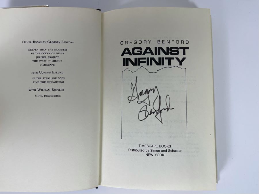Signed First Edition Hardcover Book Against Infinity By Gregory Benford [Photo 5]
