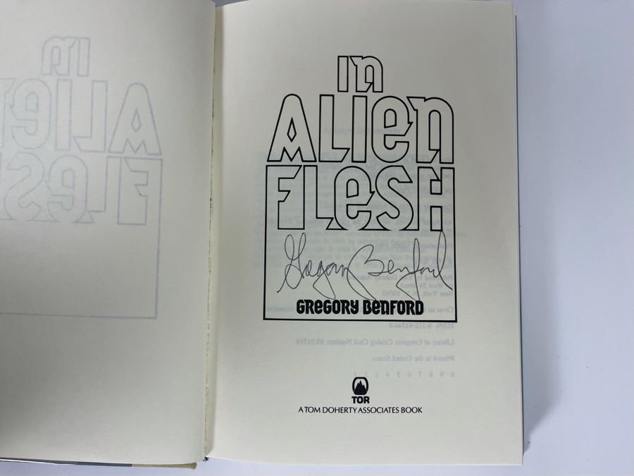 Signed First Edition Hardcover Book In Alien Flesh By Gregory Benford [Photo 5]