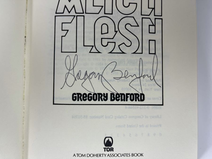 Signed First Edition Hardcover Book In Alien Flesh By Gregory Benford [Photo 6]