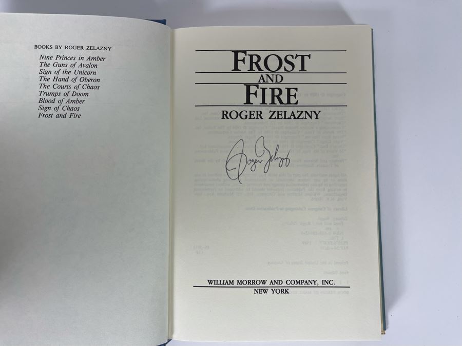 Signed First Edition Hardcover Book Frost And Fire By Roger Zelazny [Photo 5]