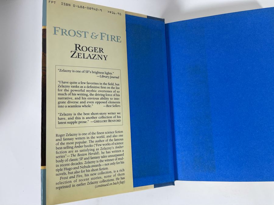Signed First Edition Hardcover Book Frost And Fire By Roger Zelazny [Photo 4]